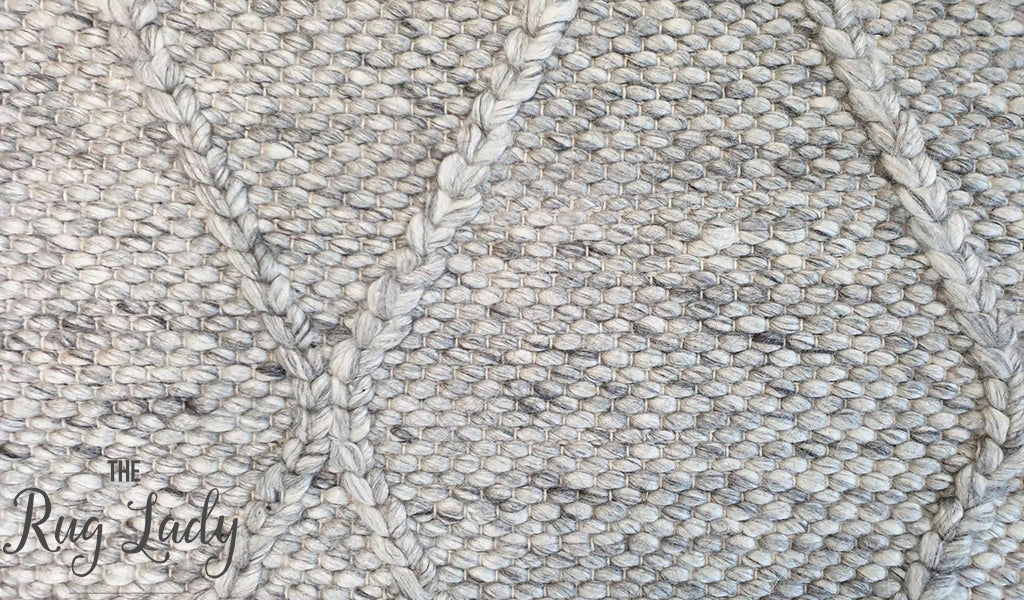 Darcy Diamond Beige Silver Felted Wool Rug