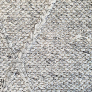 Darcy Diamond Beige Silver Felted Wool Rug