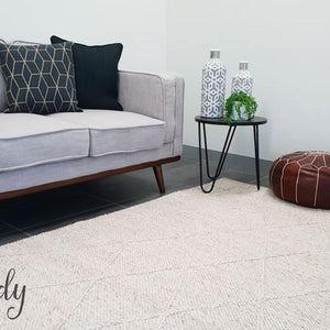 Darcy Diamond Beige Felted Wool Rug