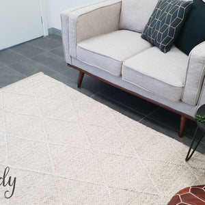 Darcy Diamond Beige Felted Wool Rug
