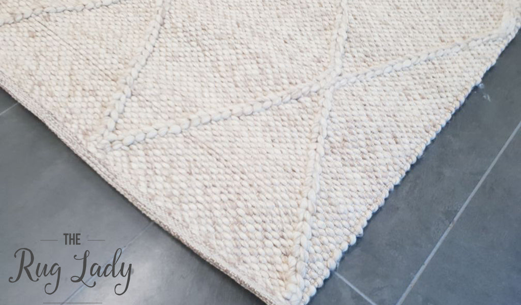 Darcy Diamond Beige Felted Wool Rug