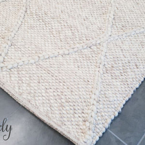 Darcy Diamond Beige Felted Wool Rug