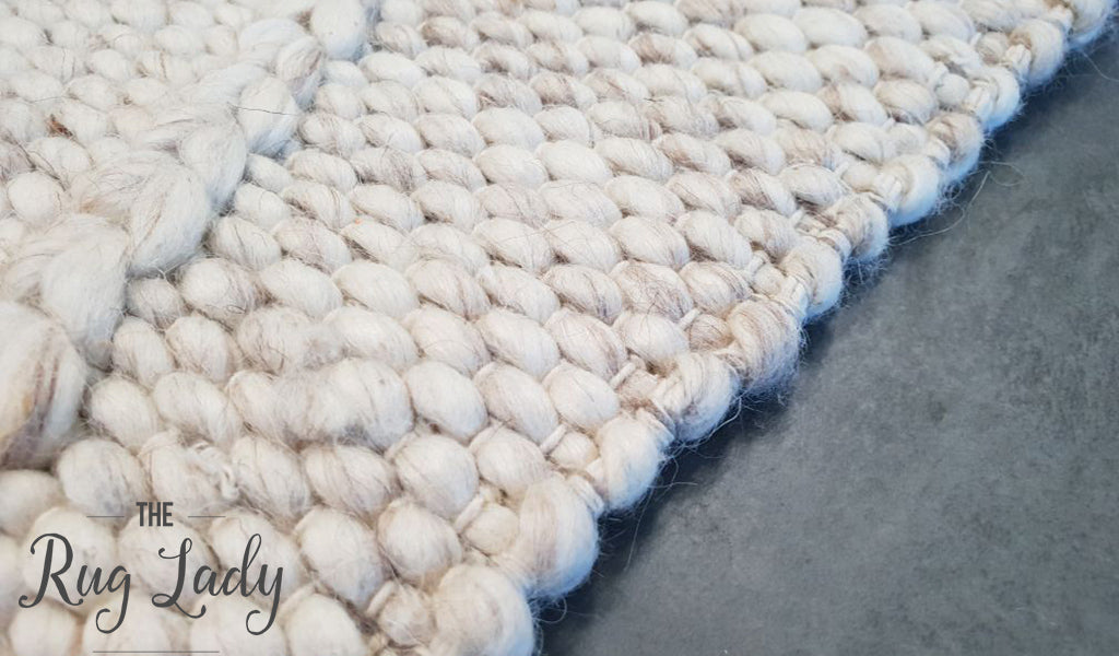 Darcy Diamond Beige Felted Wool Rug