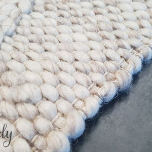 Darcy Diamond Beige Felted Wool Rug