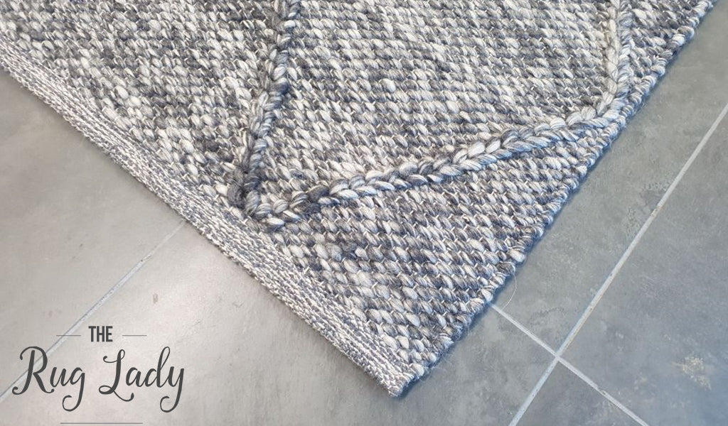 Darcy Diamond Charcoal Felted Wool Rug