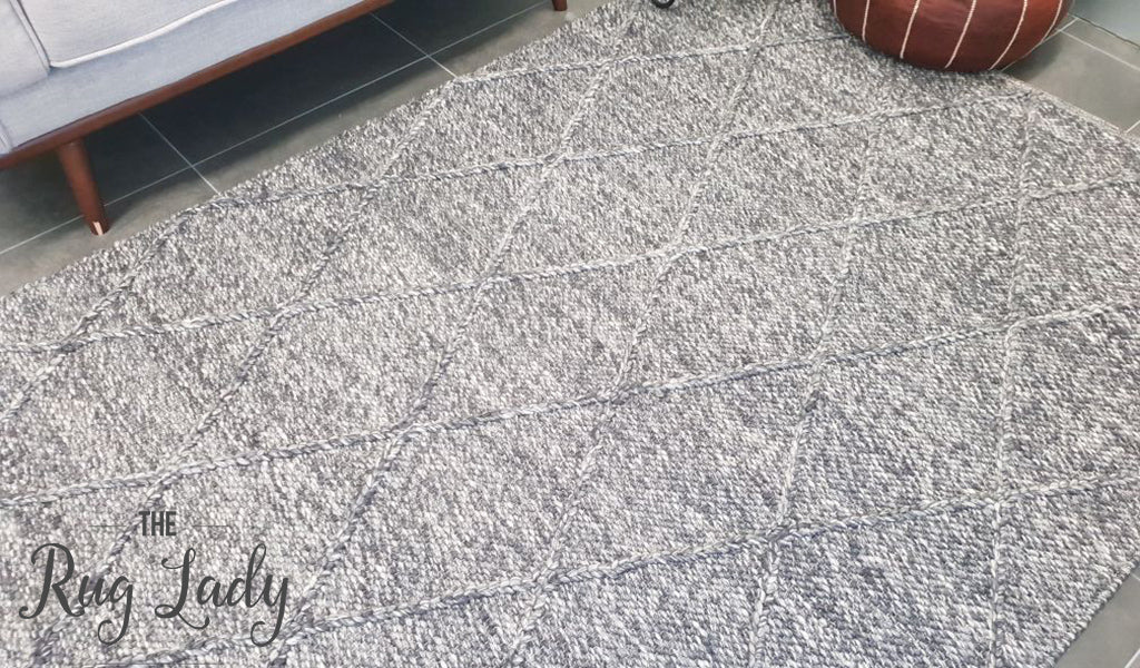 Darcy Diamond Charcoal Felted Wool Rug