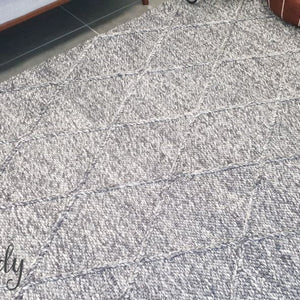 Darcy Diamond Charcoal Felted Wool Rug
