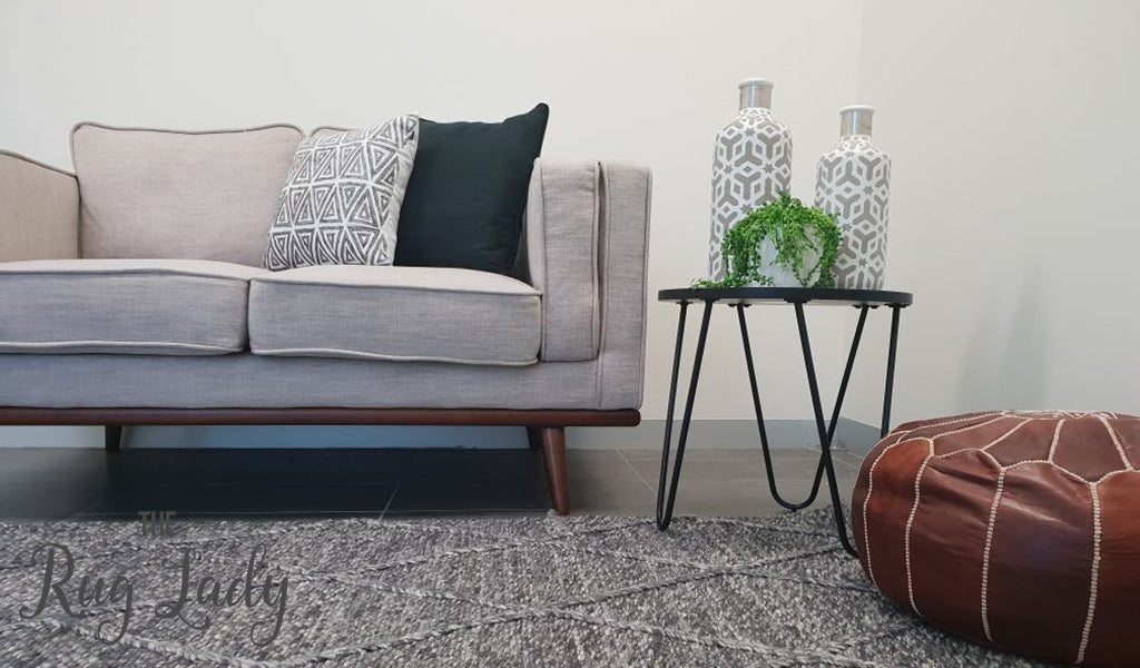 Darcy Diamond Charcoal Felted Wool Rug