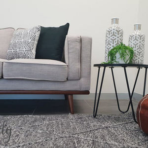 Darcy Diamond Charcoal Felted Wool Rug