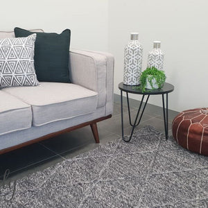 Darcy Diamond Charcoal Felted Wool Rug