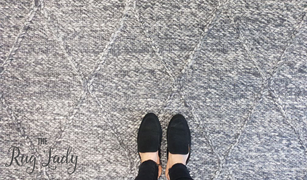 Darcy Diamond Charcoal Felted Wool Rug