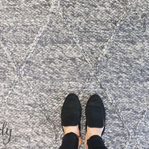 Darcy Diamond Charcoal Felted Wool Rug