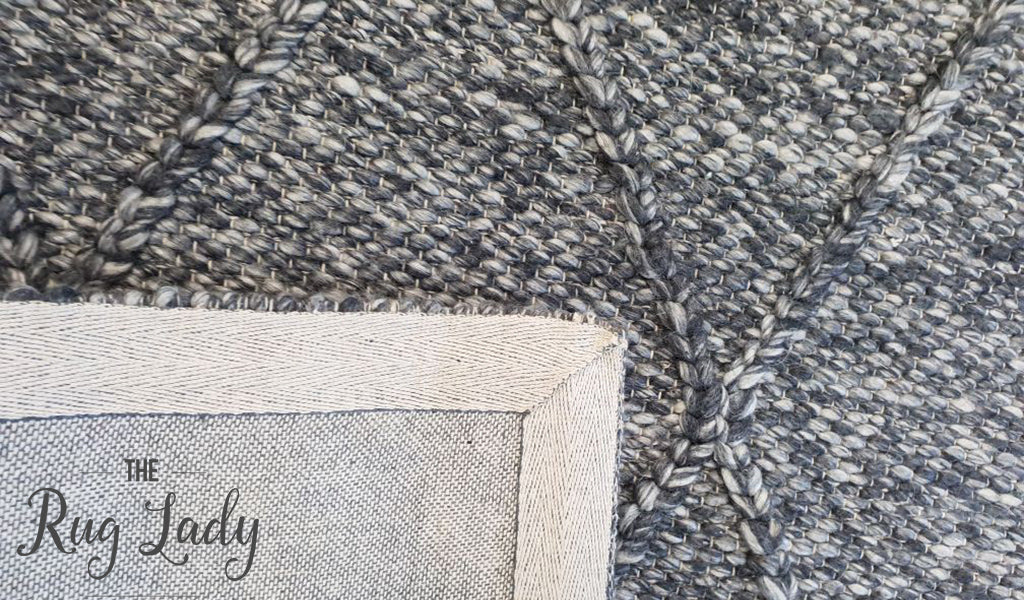 Darcy Diamond Charcoal Felted Wool Rug