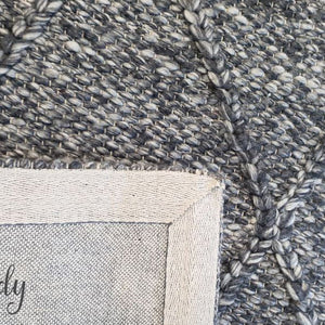 Darcy Diamond Charcoal Felted Wool Rug