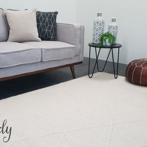Darcy Diamond Cream Felted Wool Rug