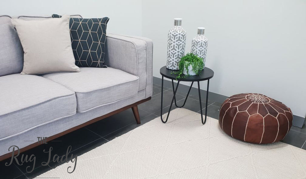 Darcy Diamond Cream Felted Wool Rug