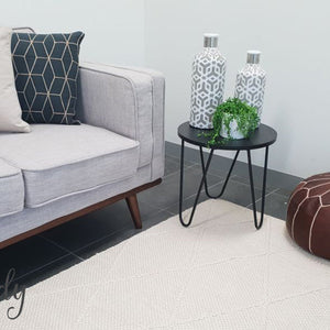Darcy Diamond Cream Felted Wool Rug