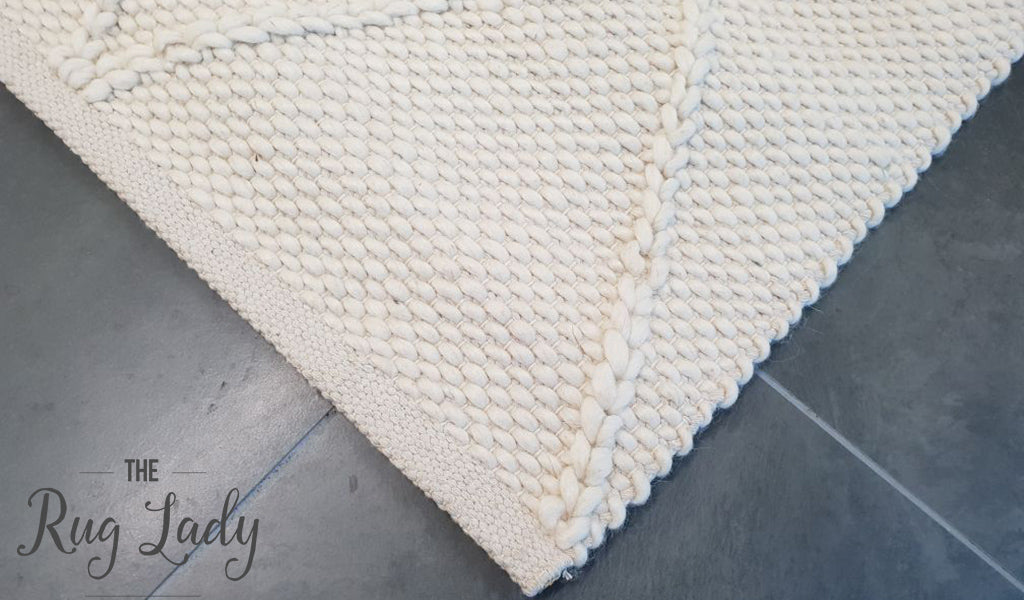 Darcy Diamond Cream Felted Wool Rug