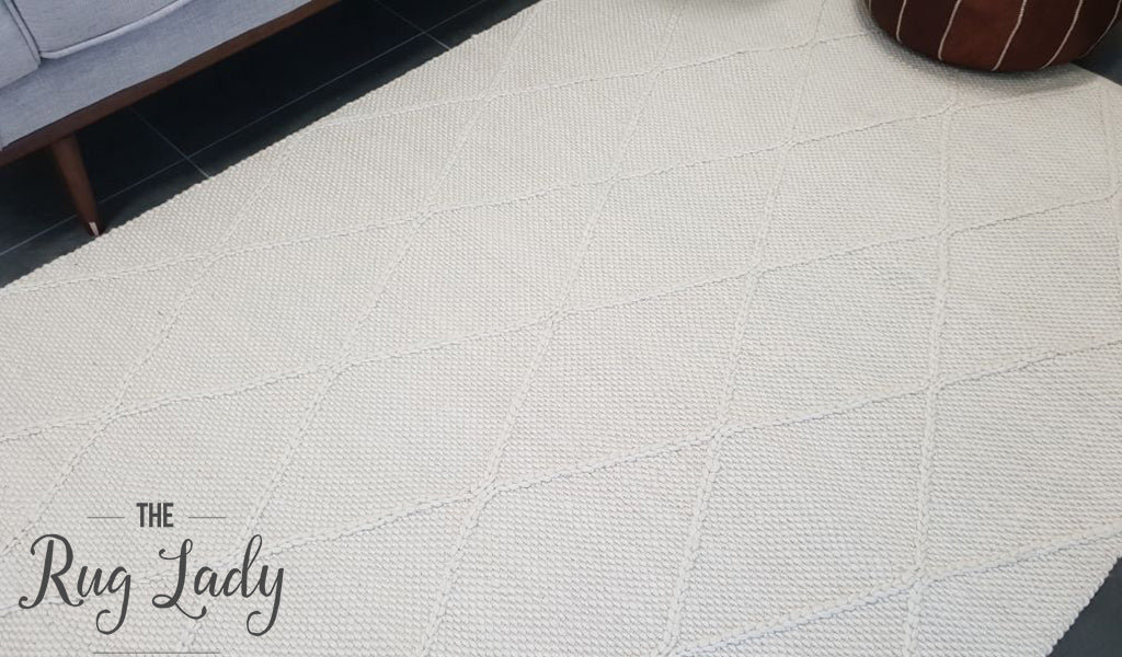 Darcy Diamond Cream Felted Wool Rug