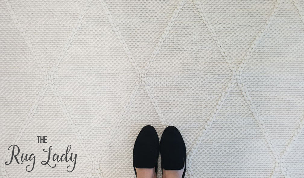 Darcy Diamond Cream Felted Wool Rug