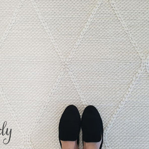 Darcy Diamond Cream Felted Wool Rug