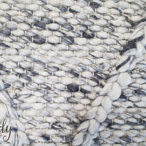 Darcy Diamond Grey Felted Wool Rug