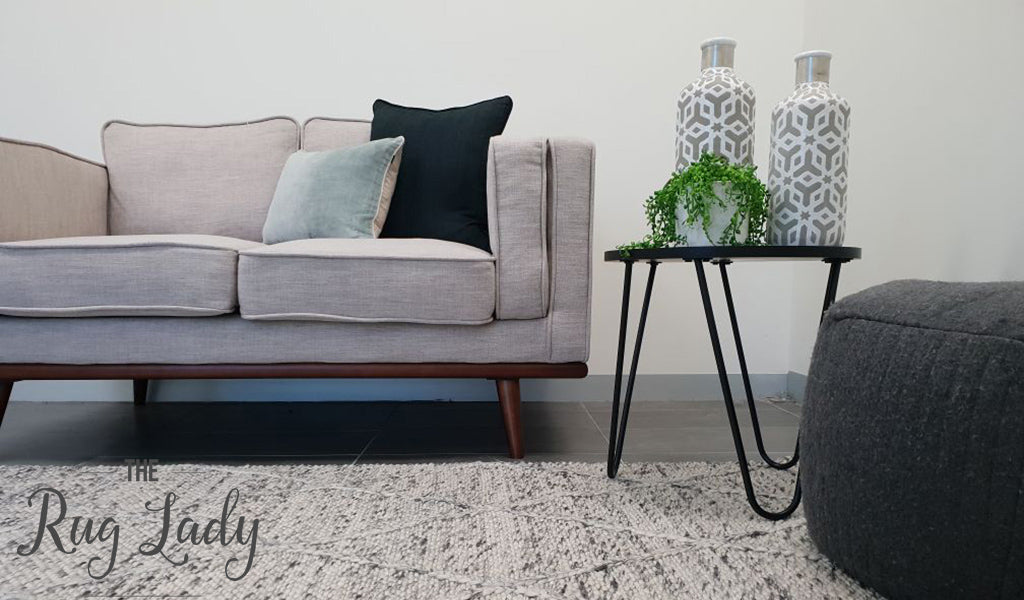 Darcy Diamond Grey Felted Wool Rug