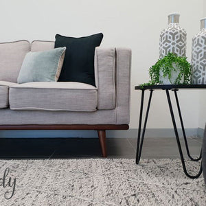 Darcy Diamond Grey Felted Wool Rug