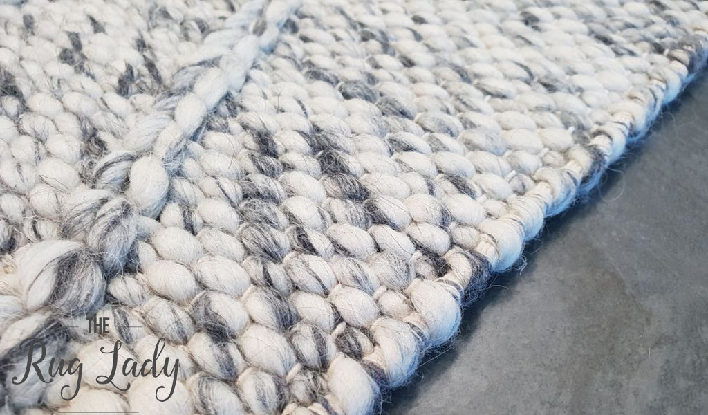 Darcy Diamond Grey Felted Wool Rug