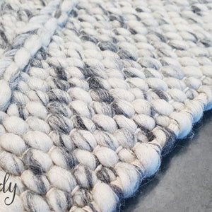 Darcy Diamond Grey Felted Wool Rug
