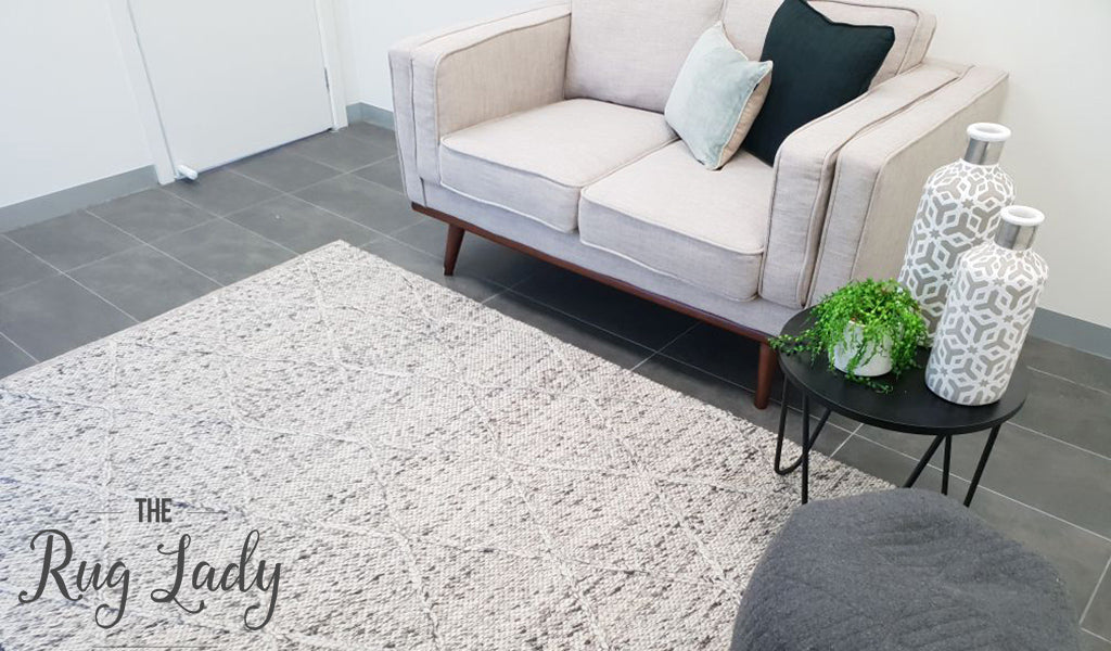 Darcy Diamond Grey Felted Wool Rug