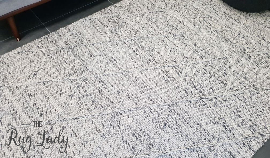 Darcy Diamond Grey Felted Wool Rug