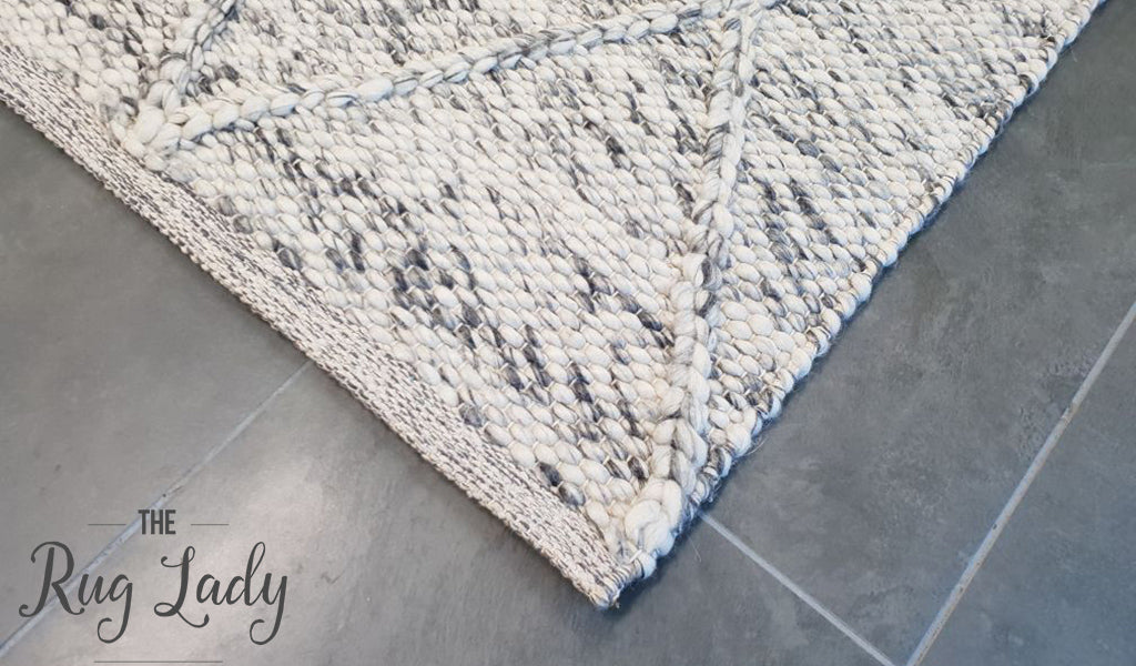 Darcy Diamond Grey Felted Wool Rug