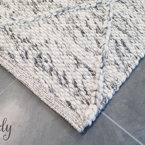 Darcy Diamond Grey Felted Wool Rug
