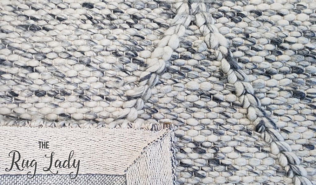 Darcy Diamond Grey Felted Wool Rug