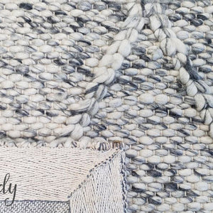 Darcy Diamond Grey Felted Wool Rug