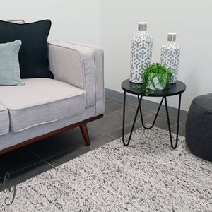 Darcy Diamond Grey Felted Wool Rug