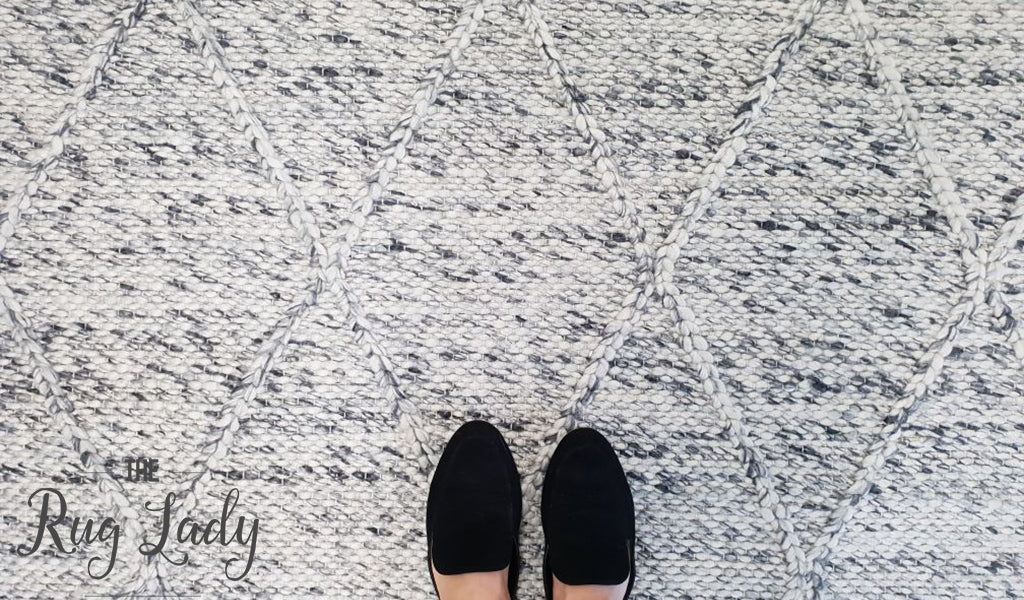 Darcy Diamond Grey Felted Wool Rug