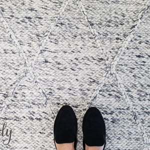 Darcy Diamond Grey Felted Wool Rug