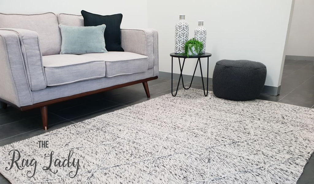 Darcy Diamond Grey Felted Wool Rug