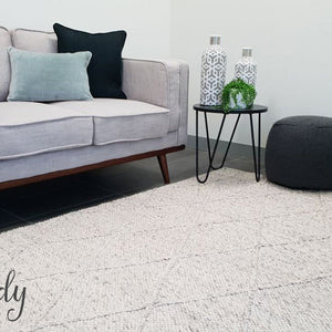 Darcy Diamond Light Grey Felted Wool Rug