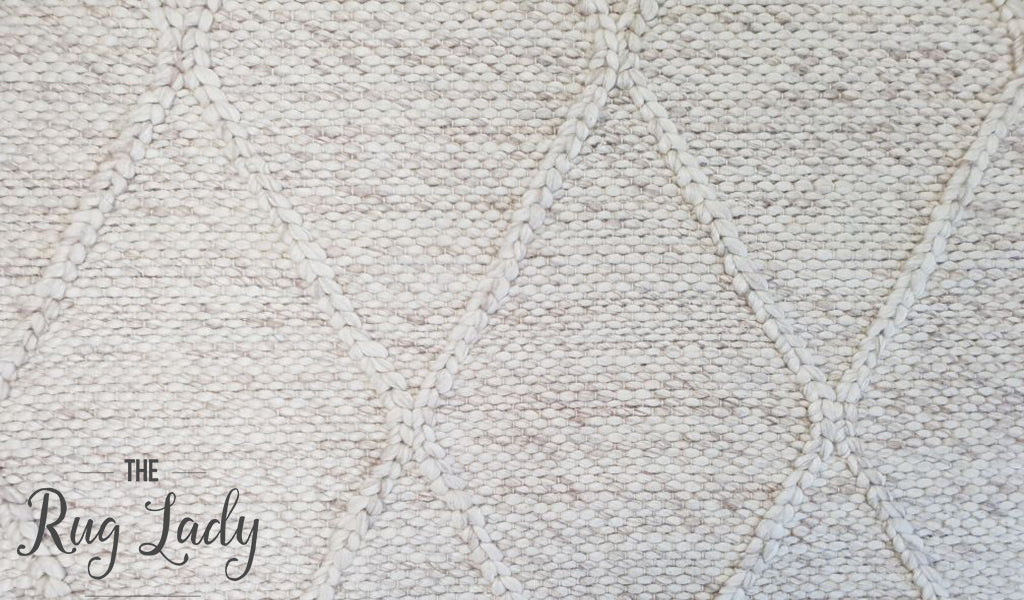 Darcy Diamond Light Grey Felted Wool Rug