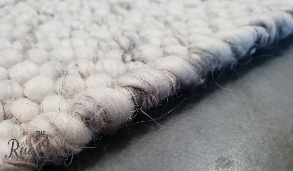 Darcy Diamond Light Grey Felted Wool Rug