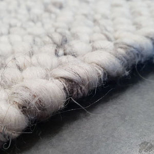 Darcy Diamond Light Grey Felted Wool Rug