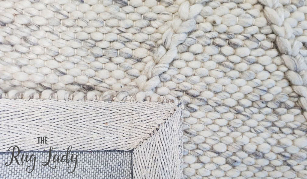 Darcy Diamond Light Grey Felted Wool Rug