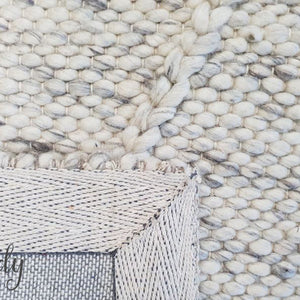 Darcy Diamond Light Grey Felted Wool Rug