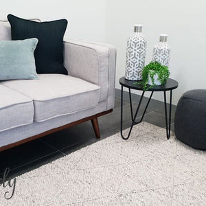 Darcy Diamond Light Grey Felted Wool Rug