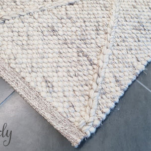 Darcy Diamond Light Grey Felted Wool Rug