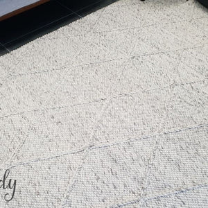 Darcy Diamond Light Grey Felted Wool Rug