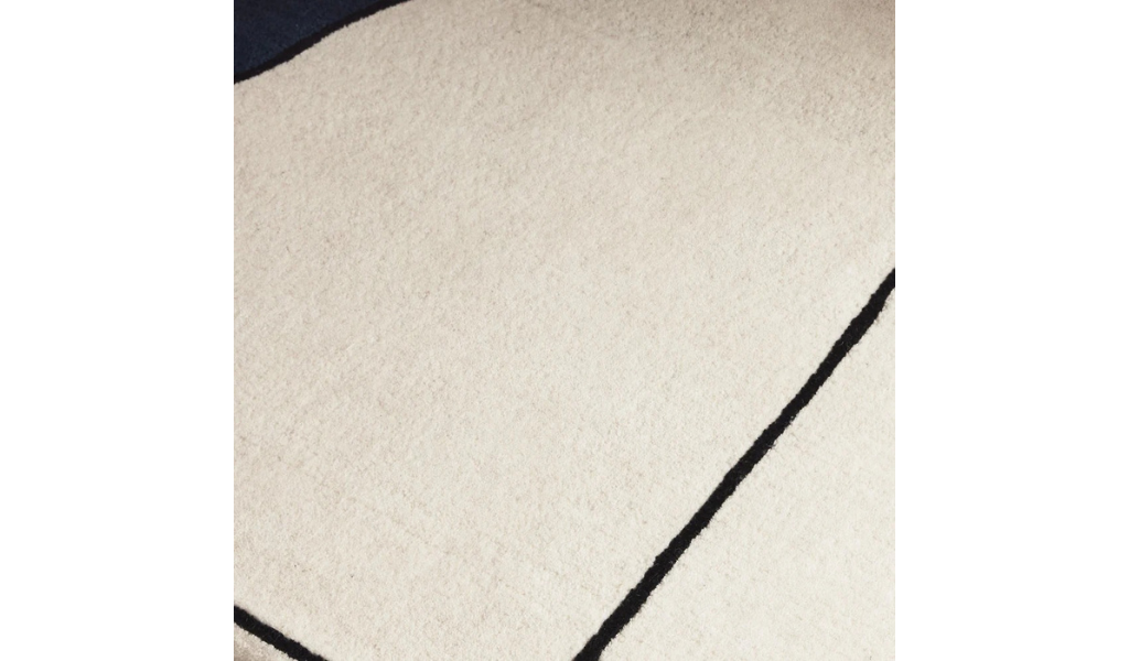 Isla Blue and Ivory Abstract Shapes Wool Rug